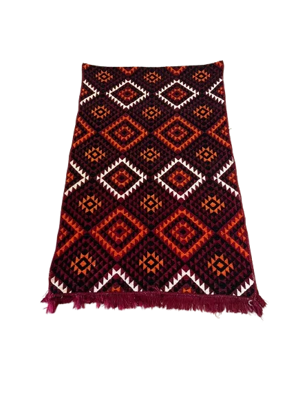 بساط شانيل تراثي سدو أحمر وجهين 3×1م