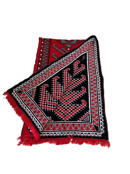 بساط شانيل تراثي سدو أحمر وجهين 3×1م