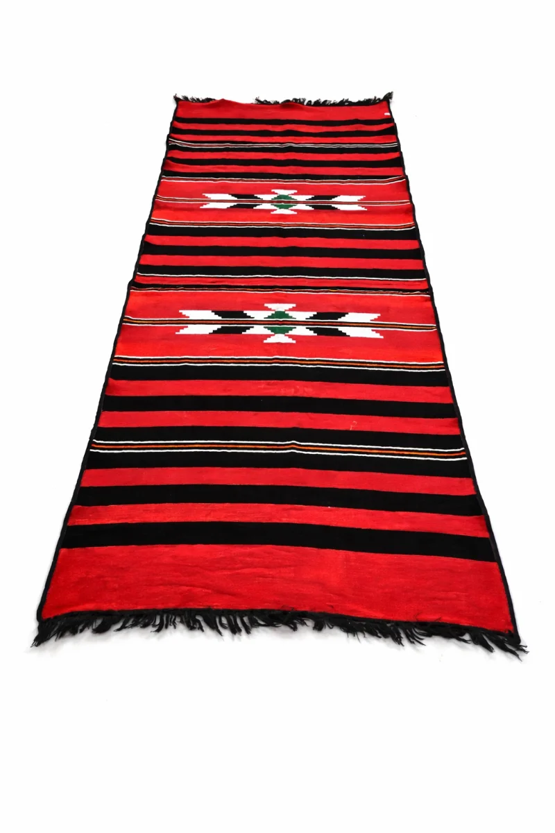 بساط سدو أحمر و اسود وجهين 3×1م