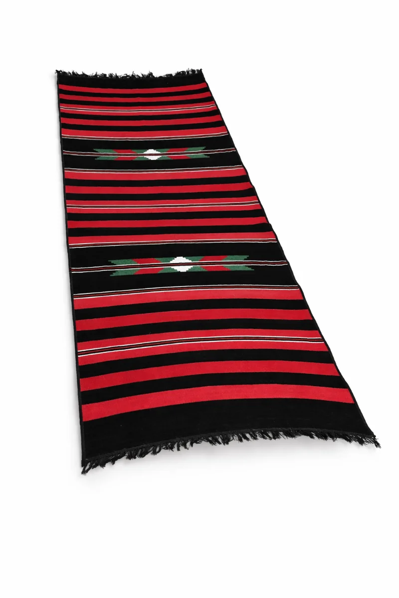 بساط سدو أحمر و اسود وجهين 3×1م