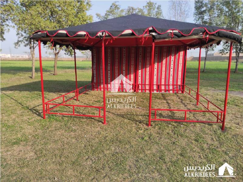 خيمه عربيه اسود 2 طبقات 4×4 هيكل حديد