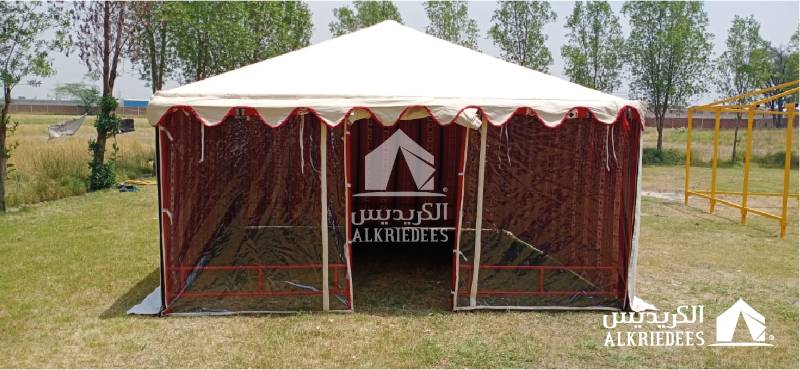 خيمه عربيه ابيض 3 طبقات 6×4 هيكل حديد