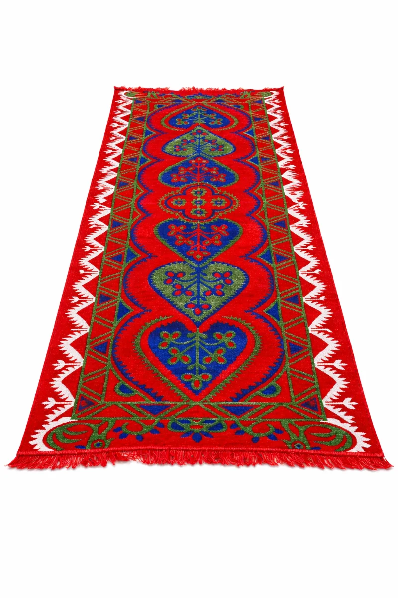 بساط وردة احمر وجهين 3×1م