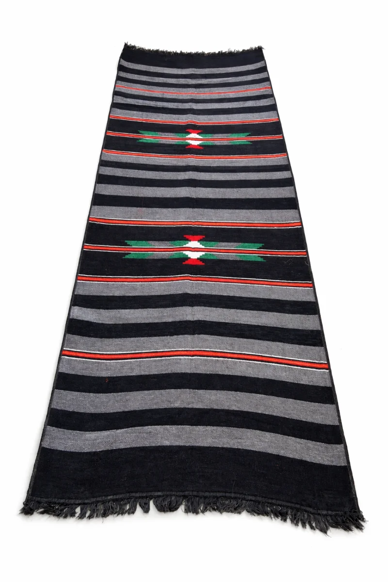 بساط سدو احمر رمادي وجهين 3×1م