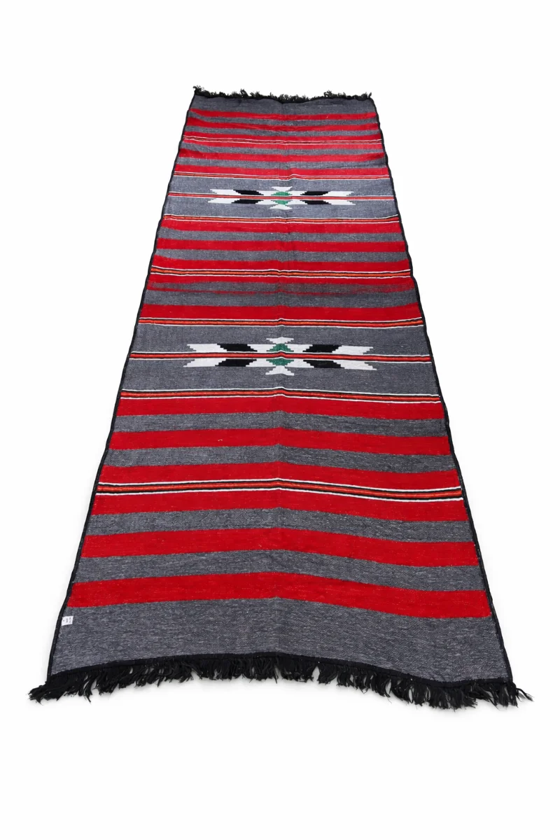 بساط سدو احمر رمادي وجهين 3×1م