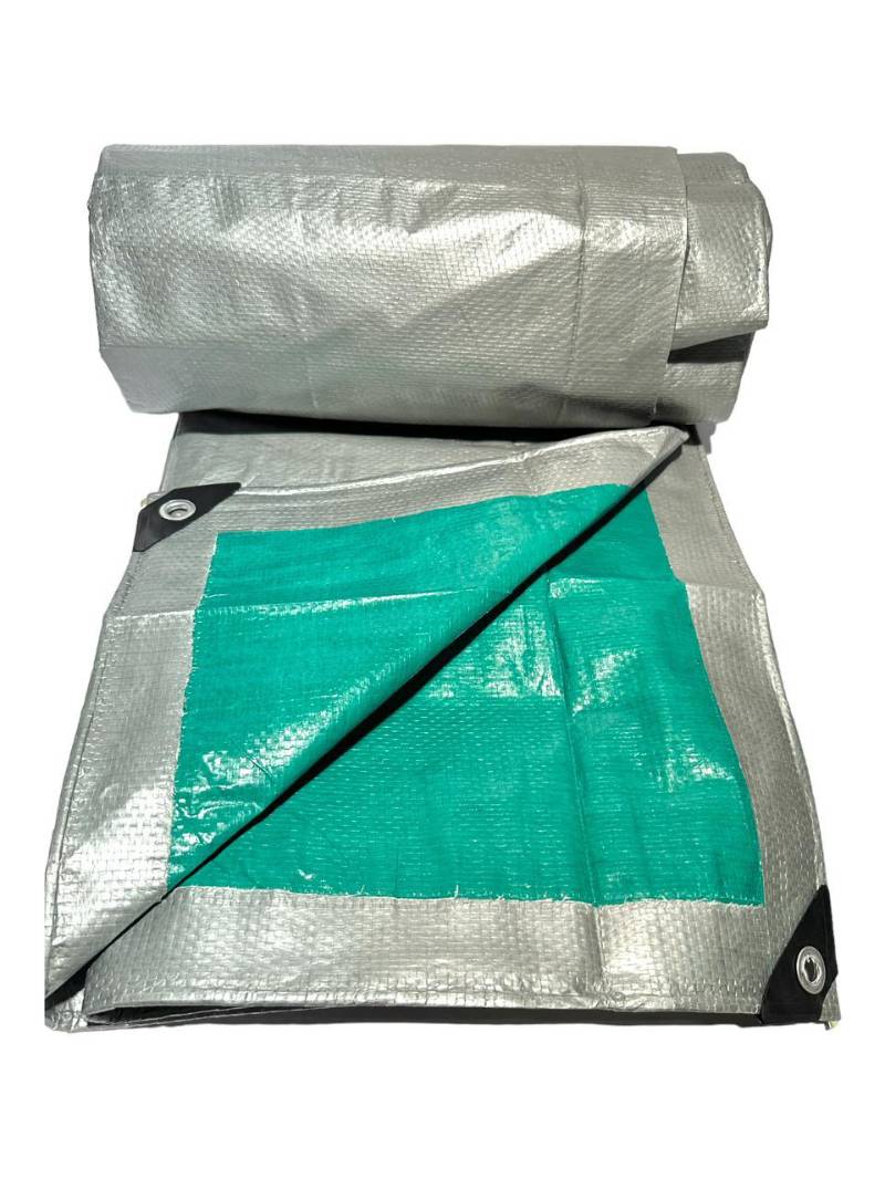 شراع PE اخضر/رصاصي 10×15 يارد